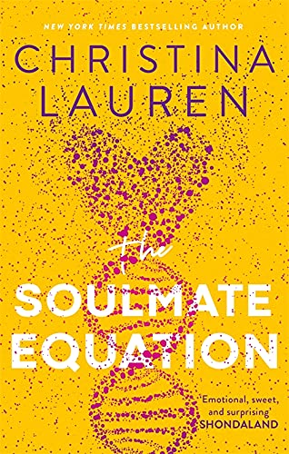 Yellow book cover with purple text and an hourglass shape of dots.