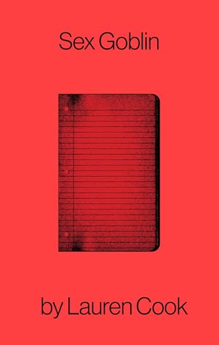 Book cover with red background, a lined notebook graphic, and black text.