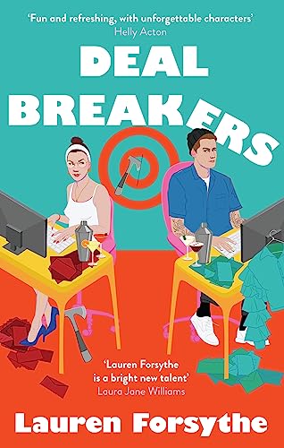 Book cover: “Dealbreakers” depicts two people at computers with scattered clothing.