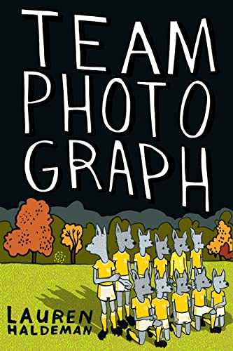Book cover with illustrated anthropomorphic wolves in a soccer team pose.