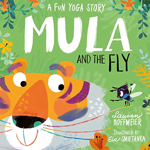 Book cover with a cartoon tiger and a small blue fly.