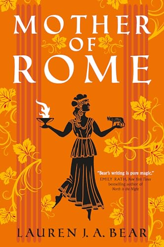 Book cover: "Mother of Rome" with silhouette of a woman and foliage.