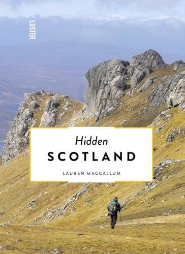 Book cover: "Hidden Scotland" with a hiker in mountainous terrain.
