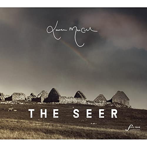 CD cover for "The Seer" by Lauren MacColl, with landscape and ruins.