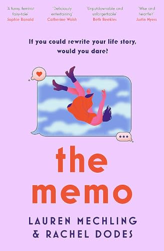 Book cover: "The Memo" with illustration of a person falling into a text bubble.