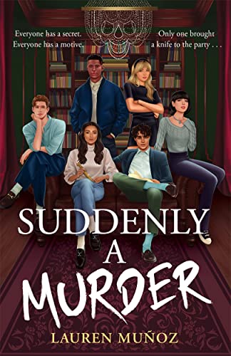Book cover featuring six young adults and a skull-shaped lamp.