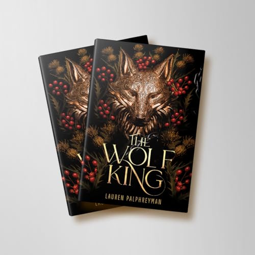 Book cover: ornate wolf face with berries and foliage, dark background.