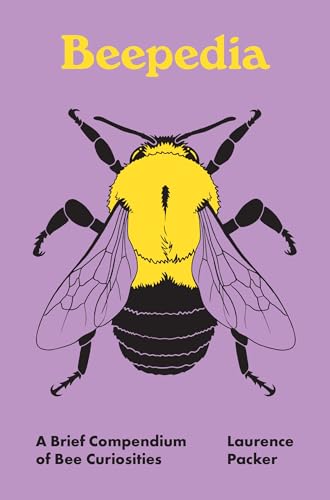 Book cover with a yellow and black bee illustration on purple background.