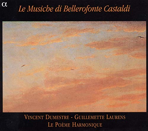 CD cover with a painted sky and bird silhouettes, titled “Le Musiche.”