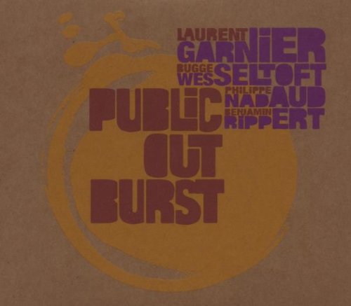CD cover for Laurent Garnier’s “Public Outburst” with brown and gold text.