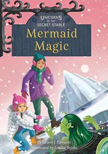 Book cover: girl with mermaid and another child in a snowy scene.