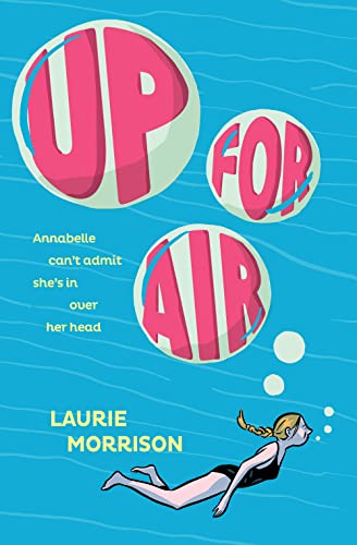 Book cover with large pink text "UP FOR AIR" and a swimmer illustration.