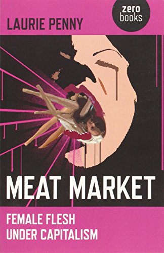 Book cover: stylized lips with a miniature figure in a meat-like display.