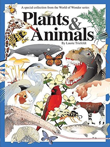 Book cover depicting diverse illustrations of plants and various animals.