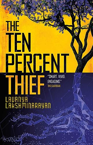 Book cover: "The Ten Percent Thief" with a tree and geometric design.