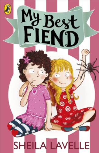 Book cover: two young girls with a spider, titled “My Best Fiend.”