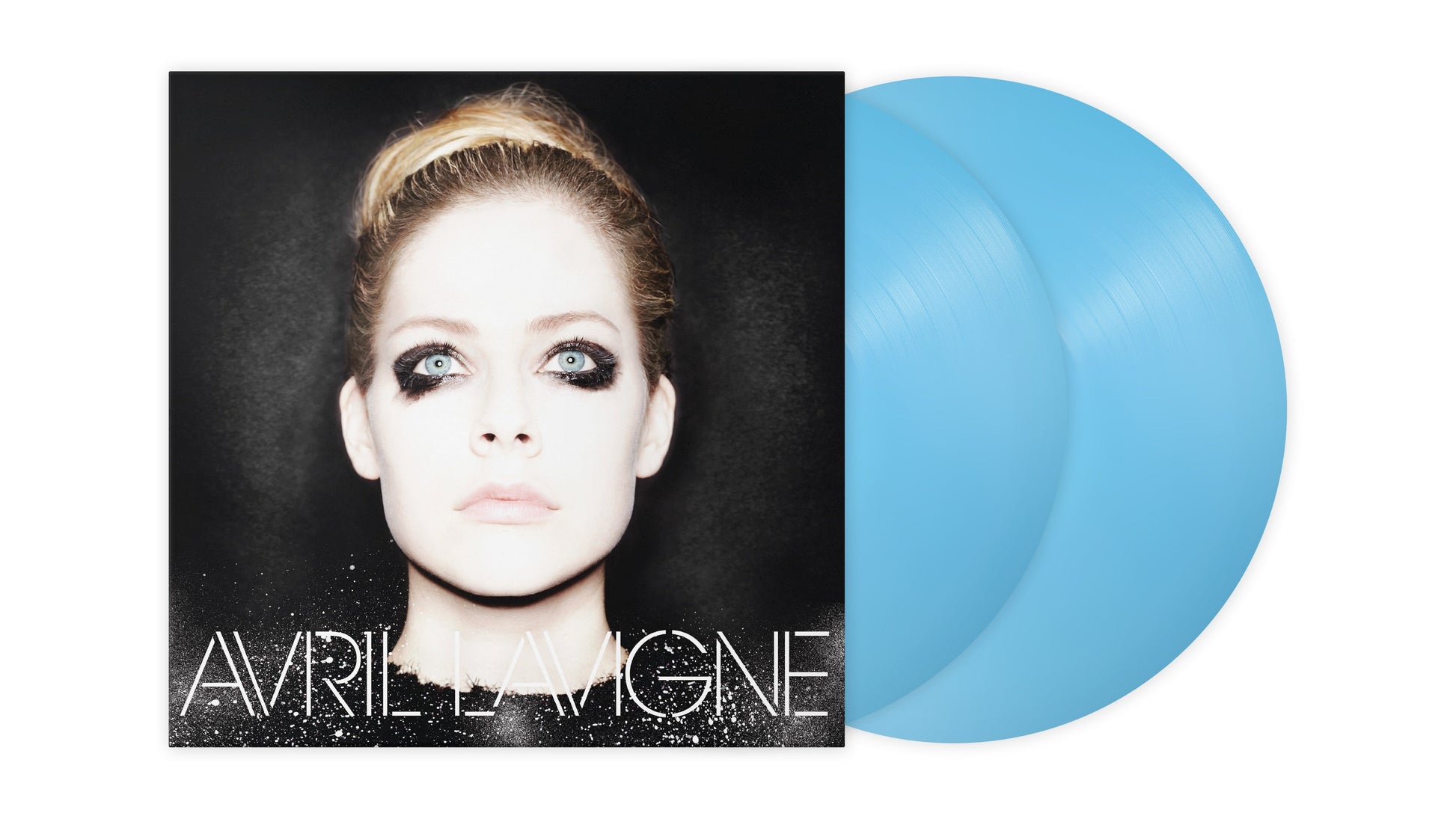 Avril Lavigne album cover and light blue vinyl record shown.