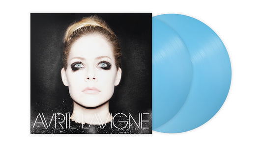 Avril Lavigne album cover and light blue vinyl record shown.