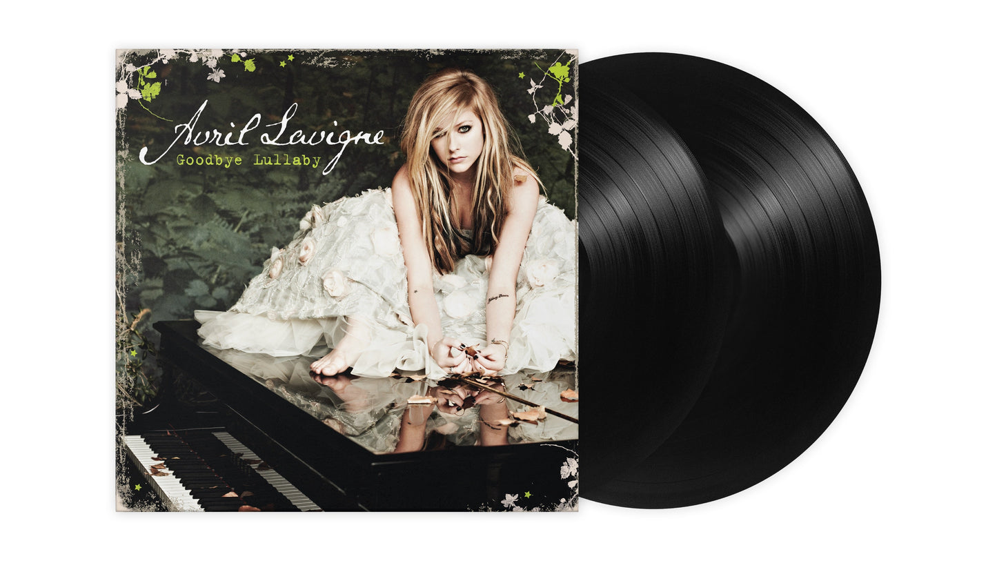 Avril Lavigne album cover and black vinyl record displayed together.