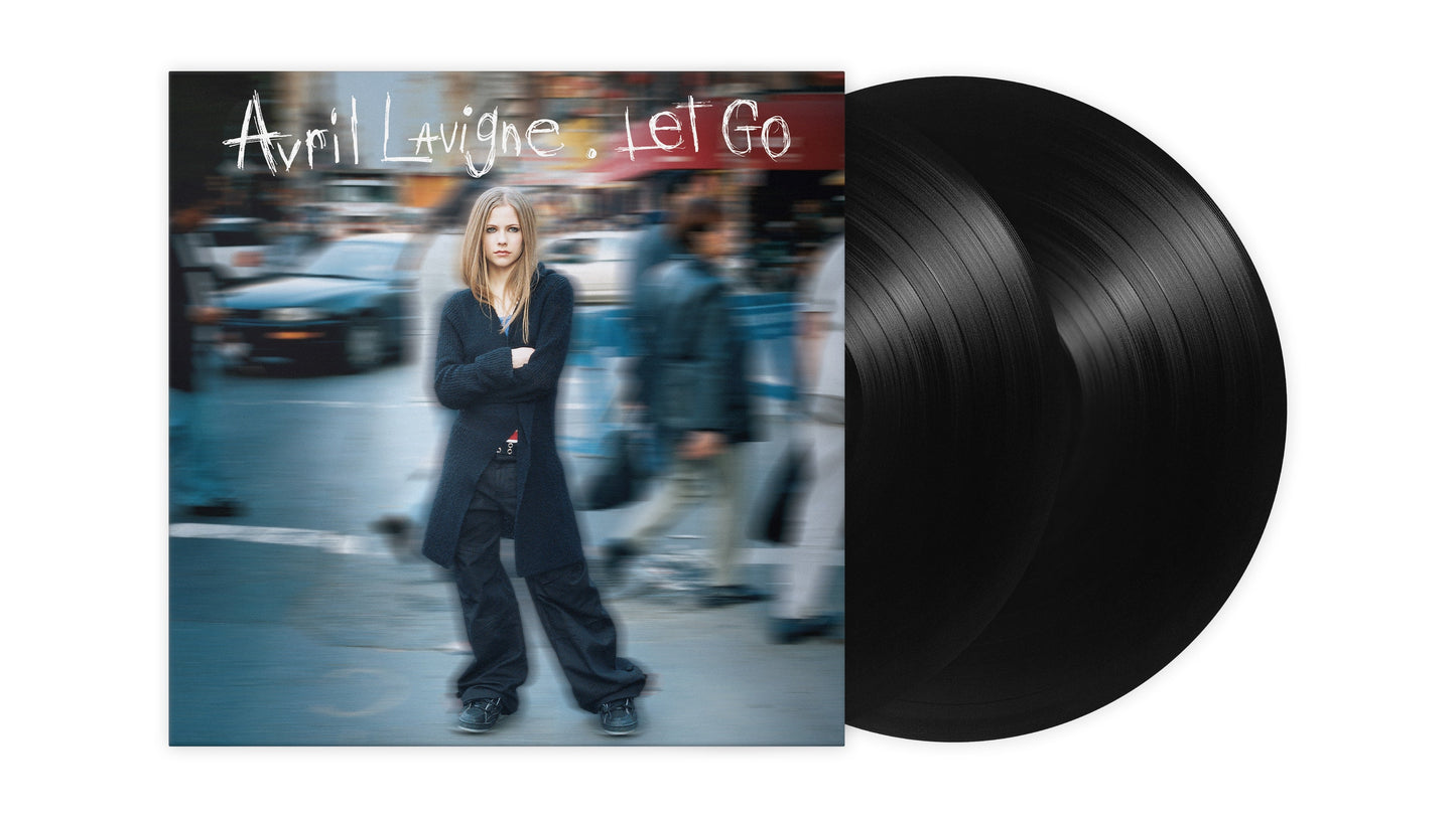 Avril Lavigne's “Let Go” vinyl record with album cover and black disc.