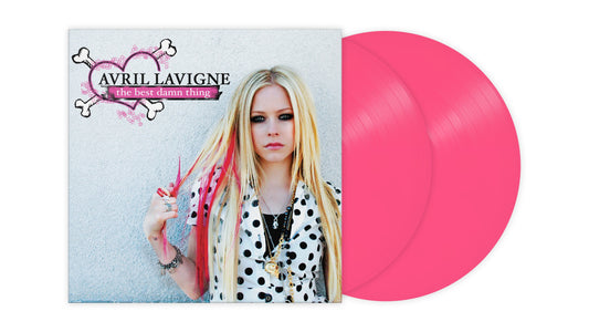 Avril Lavigne album cover and two pink vinyl records.