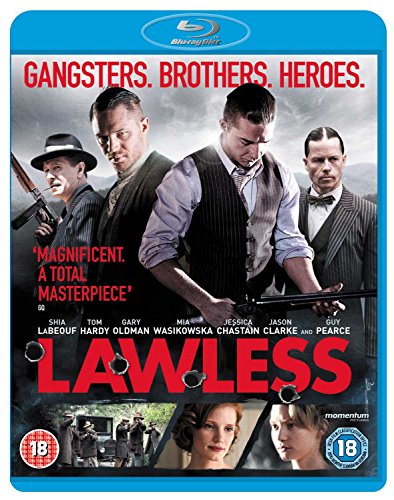Blu-ray cover for Lawless featuring four men in period clothing and two women.