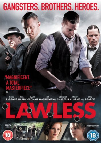 DVD cover for the film Lawless featuring four men in period clothing and firearms.