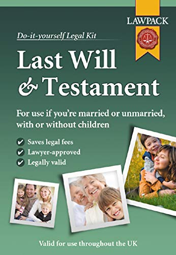 Lawpack Last Will and Testament kit cover with photos of families on green background.