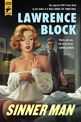 Vintage crime novel cover with a blonde woman and a man with a gun.