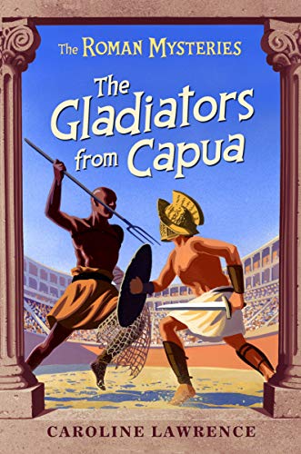 Book cover depicting two gladiators in combat within a Roman arena.