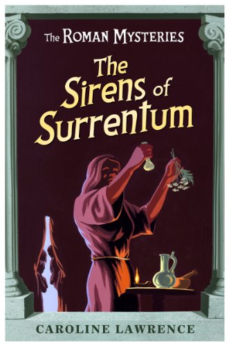 Book cover for The Sirens of Surrentum showing a person holding herbs and vials.