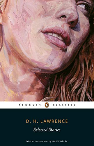 Book cover for Selected Stories by D. H. Lawrence featuring an impressionistic woman's face.