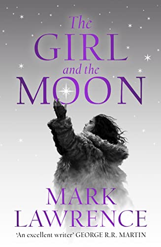 Book cover: girl reaching towards a bright moon in a dark sky.
