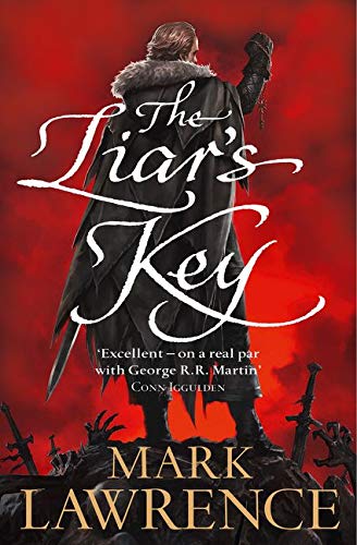 Book cover: a figure with a sword against a blurred, fiery red background.