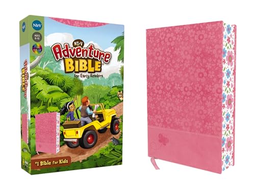 Pink floral Bible for early readers with jungle-themed box art.