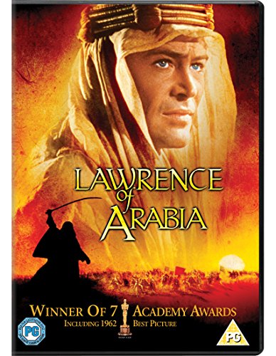 DVD cover for Lawrence of Arabia featuring a portrait of the lead character.