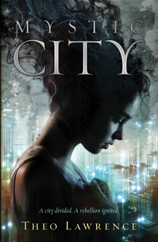 Book cover: woman’s profile with city lights and misty textures.
