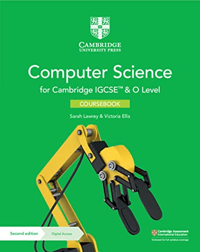 Computer Science coursebook cover with robotic arm illustration.