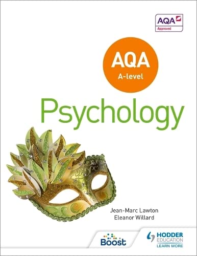 AQA A-level Psychology textbook cover with a decorative mask image.