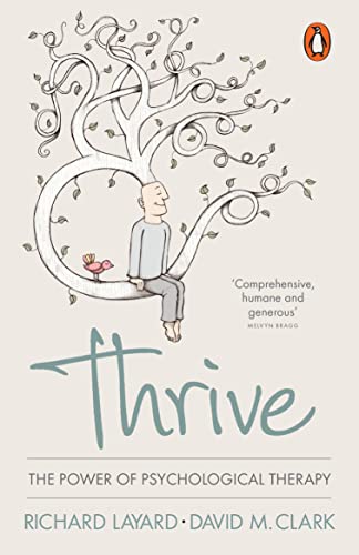Book cover: illustrated tree with a seated figure, title "Thrive".