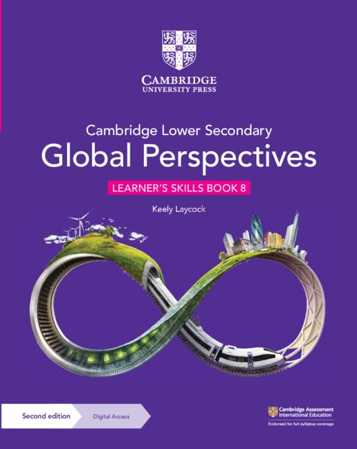 Purple textbook cover for Cambridge Lower Secondary Global Perspectives, Book 8.