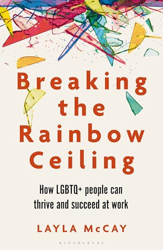 Book cover with colorful abstract shapes and bold red title text.