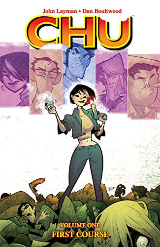 Comic book cover: woman with guns stands over zombie-like figures.