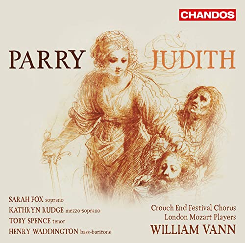 CD cover for Parry’s “Judith” featuring a sketched biblical scene.