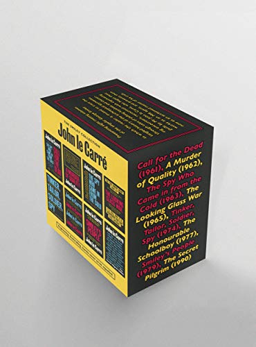 YellowLCLYellow and black boxset of John le Carré's Smiley Collection with book titles listed.