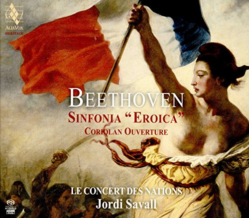CD cover: painting of a woman with a red and blue flag.