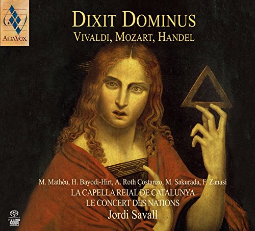 CD cover: painting of a man holding a triangle, text “Dixit Dominus”.