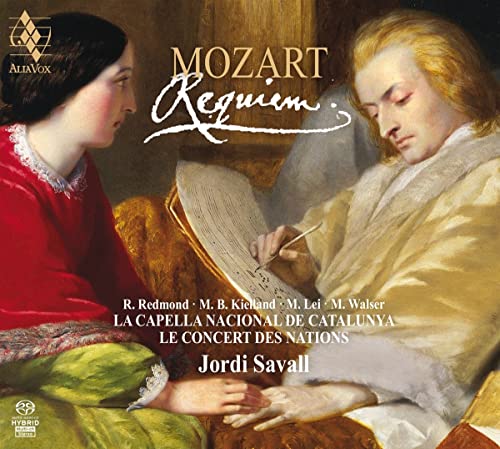 CD cover: portraits of two figures and musical score, "Mozart Requiem" title.