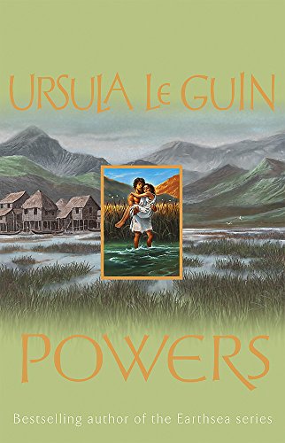 Book cover: "Powers" by Ursula K. Le Guin, featuring a painted landscape and figures.