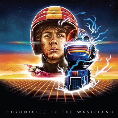 Boy with red helmet and robotic hand, retro sci-fi artwork.